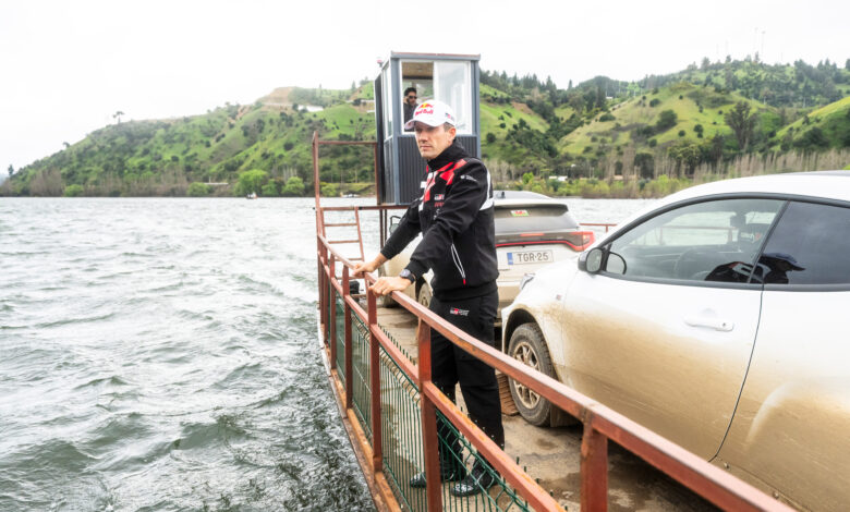 Sébastien Ogier (FRA) Of Toyota Gazoo Racing Wrt are seen crossing the river during the recce for the World Rally Championship Chile in Concepcion, Chile on 9,September, 2025 //