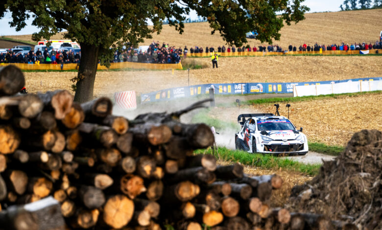 Sami Pajari (FIN) Marko Salminen (FIN) Of Toyota Gazoo Racing Wrt2 are seen performing during the World Rally Championship CER in Passau, Germany on 16,October, 2025 //