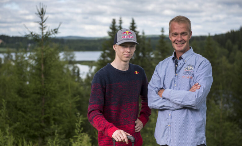 Kalle Rovanpera, Harri Rovanpera pose for the portrait during the FIA World Rally Championship 2017 in Puuppola, Finland on July 27, 2017 //