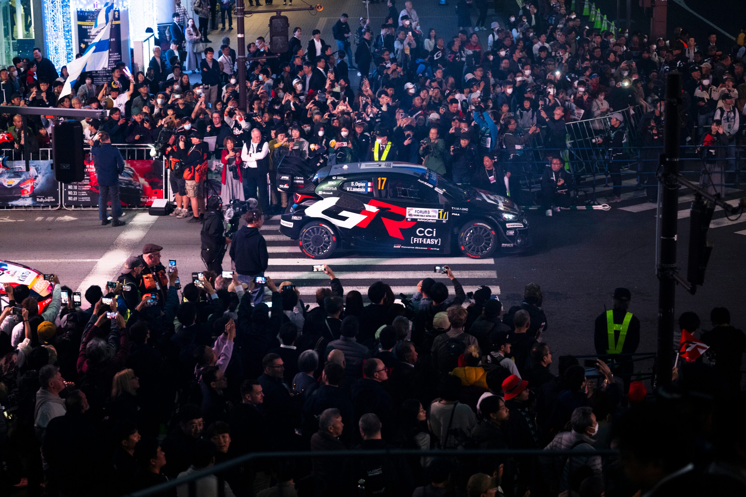 Sebastien Ogier (FRA) Vincent Landais (FRA) Of team TOYOTA GAZOO RACING WRT seen during the World Rally Championship Japan in Toyota City, Japan on 6,November, 2025 //