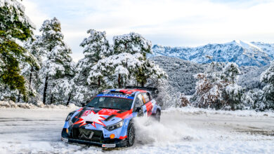 Adrien Fourmaux and Alex Coria perform during the first stop of the World Rally Championship - Rally Monte-Carlo in Gap, France on January 24, 2026. //