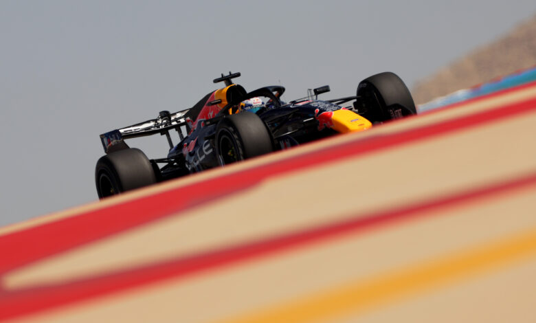 BAHRAIN, BAHRAIN - FEBRUARY 11: Max Verstappen of the Netherlands driving the (3) Oracle Red Bull Racing RB22 on track during day one of F1 Testing at Bahrain International Circuit on February 11, 2026 in Bahrain, Bahrain. (