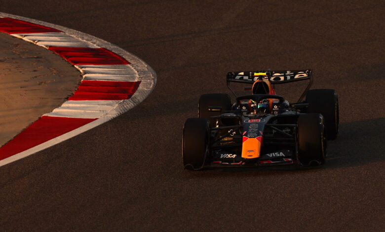 BAHRAIN, BAHRAIN - FEBRUARY 13: Isack Hadjar of France driving the (6) Oracle Red Bull Racing RB22 Red Bull Ford on track during day three of F1 Testing at Bahrain International Circuit on February 13, 2026 in Bahrain, Bahrain. (