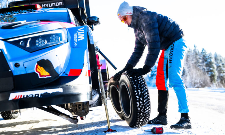 Thierry Neuville (BEL) Of team HYUNDAI SHELL MOBIS WORLD RALLY TEAM seen during the World Rally Championship Sweden in Umea, Sweden on 14 February, 2026 //