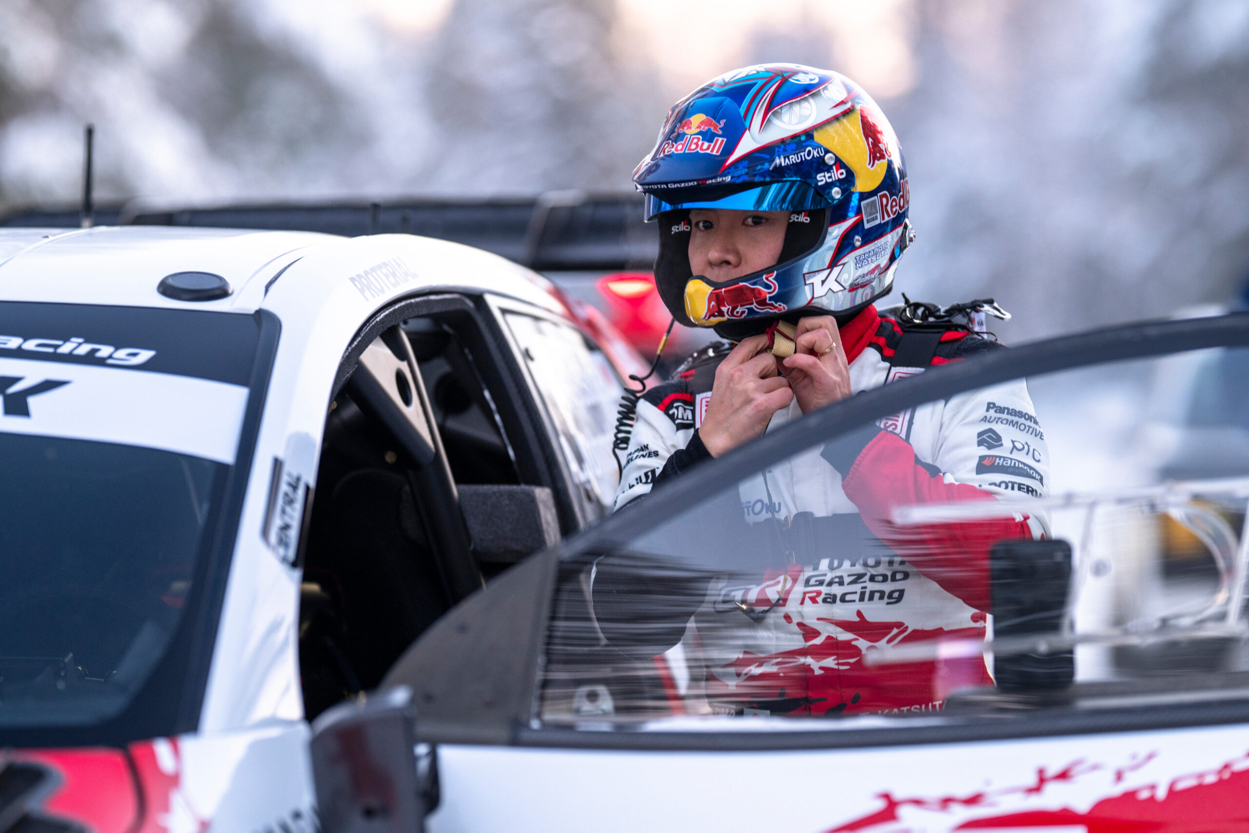 Takamoto Katsuta (JPN) Aaron Johnston (IRL) Of team TOYOTA GAZOO RACING WRT seen during the World Rally Championship Sweden in Umea, Sweden on 14 February, 2026 //