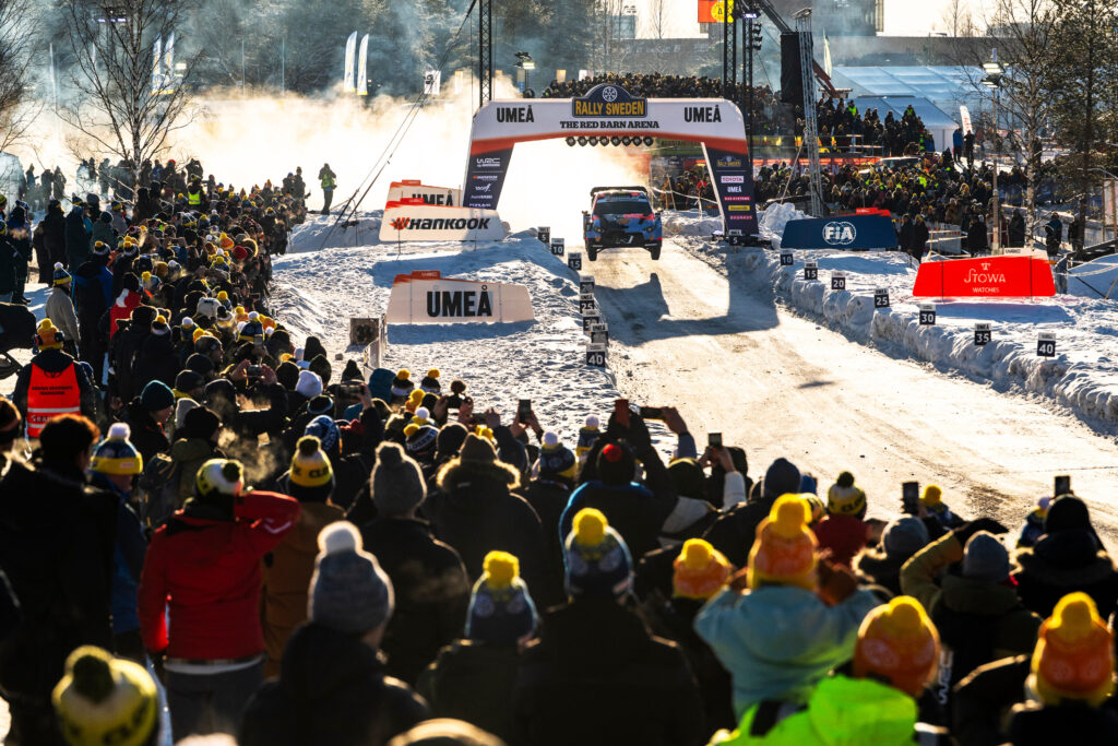 Thierry Neuville (BEL) Martijn Wydaeghe (BEL) Of team HYUNDAI SHELL MOBIS WORLD RALLY TEAM are seen racing during the  World Rally Championship Sweden in Umea, Sweden on 15  February, 2026 // 