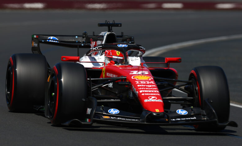MELBOURNE, AUSTRALIA - MARCH 06: Charles Leclerc of Monaco driving the (16) Scuderia Ferrari SF-26 on track during practice ahead of the F1 Grand Prix of Australia at Albert Park Grand Prix Circuit on March 06, 2026 in Melbourne, Australia. (Photo by