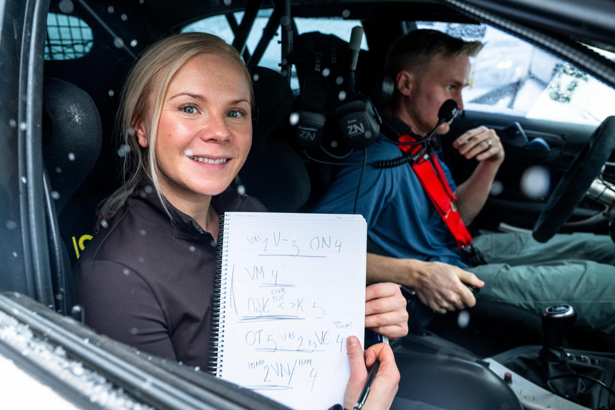 Mälkönen Enni , Esapekka Lappi are seen on reconnaissance during the World Rally Championship Sweden in Umea, Sweden on 10 February, 2026 //