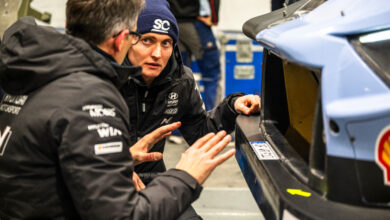 Adrien Fourmaux (FRA) of HYUNDAI SHELL MOBIS WORLD RALLY TEAM is seen during Stop 2 of the World Rally Championship in Umea, Sweden on February 11, 2026. //