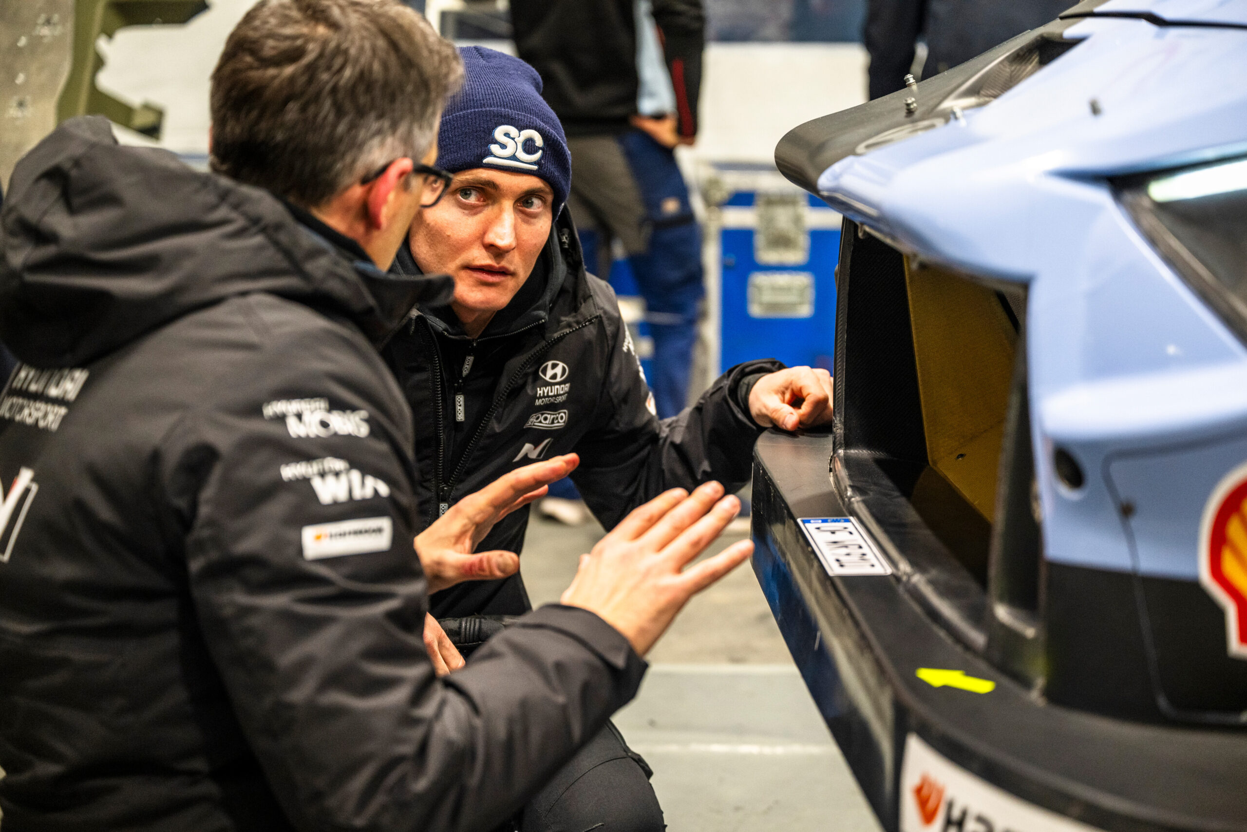 Adrien Fourmaux (FRA) of HYUNDAI SHELL MOBIS WORLD RALLY TEAM is seen during Stop 2 of the World Rally Championship in Umea, Sweden on February 11, 2026. //