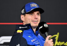 SHANGHAI, CHINA - MARCH 12: Max Verstappen of the Netherlands and Oracle Red Bull Racing speaks in the Drivers Press Conference during previews ahead of the F1 Grand Prix of China at Shanghai International Circuit on March 12, 2026 in Shanghai, China. (Photo by