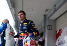 SUZUKA, JAPAN - MARCH 28: Eleventh placed qualifier Max Verstappen of the Netherlands and Oracle Red Bull Racing looks on during qualifying ahead of the F1 Grand Prix of Japan at Suzuka Circuit on March 28, 2026 in Suzuka, Japan. (Photo by