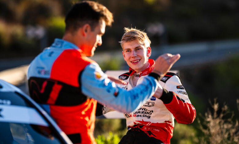 Sami Pajari (FIN), Of team TOYOTA GAZOO RACING WRT2 , Daniel Sordo (ESP) Of team HYUNDAI SHELL MOBIS WORLD RALLY TEAM seen during the World Rally Championship Spain in Las Palmas, Spain on 25 April, 2026 /