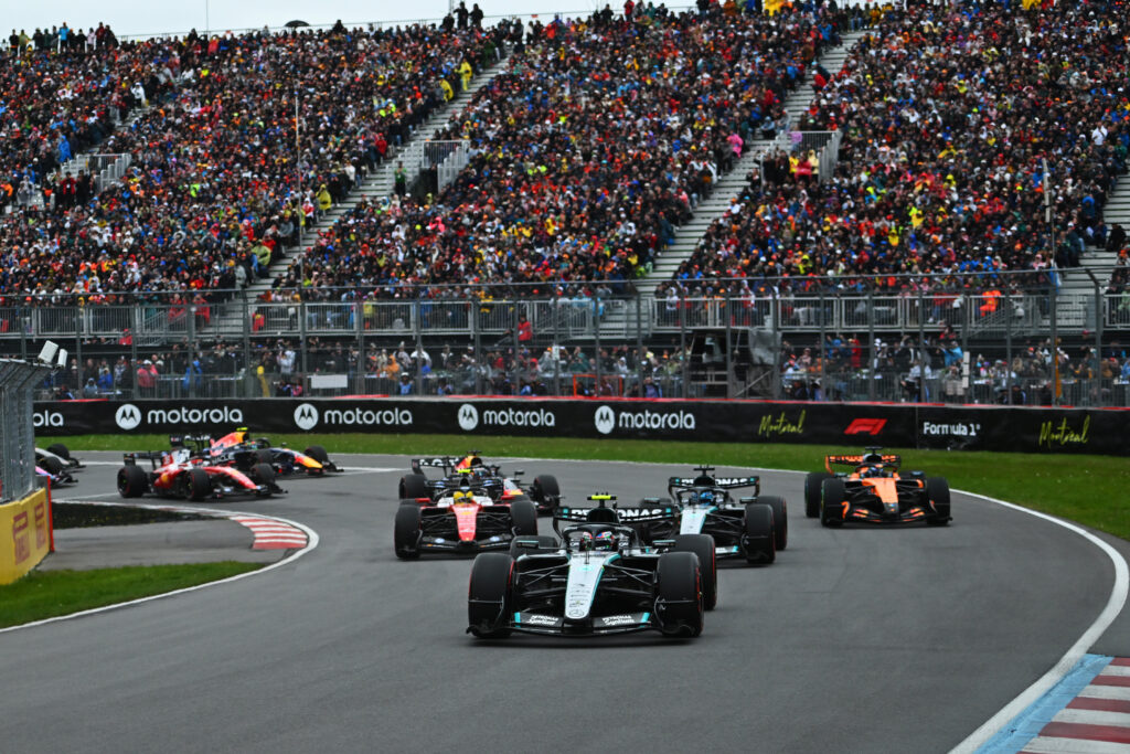 MONTREAL, QUEBEC - MAY 24: Andrea Kimi Antonelli of Italy driving the (12) Mercedes AMG Petronas F1 Team W17 on track during the F1 Grand Prix of Canada at Circuit Gilles-Villeneuve on May 24, 2026 in Montreal, Quebec. (Photo by