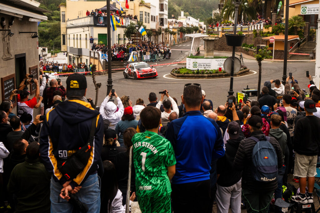 Elfyn Evans (GBR),  Scott Martin (GBR) Of team TOYOTA GAZOO RACING WRT seen during the  World Rally Championship Spain in Las Palmas, Spain on 25  April, 2026 // 