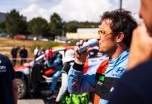 Thierry Neuville (BEL) of HYUNDAI SHELL MOBIS WORLD RALLY TEAM drinks a can of Red Bull Zero during Stop 6 of the FIA World Rally Championship in Porto, Portugal on May 6, 2026.
