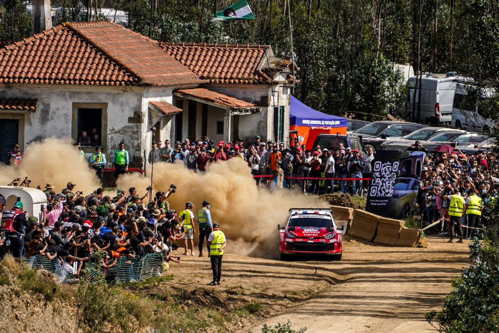 Sébastien Ogier & Vincent Landais competing on Vodafone Rally de Portugal on Thursday, 7 May 2026. //