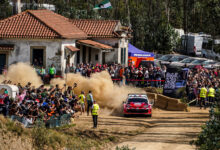 Sébastien Ogier & Vincent Landais competing on Vodafone Rally de Portugal on Thursday, 7 May 2026. //