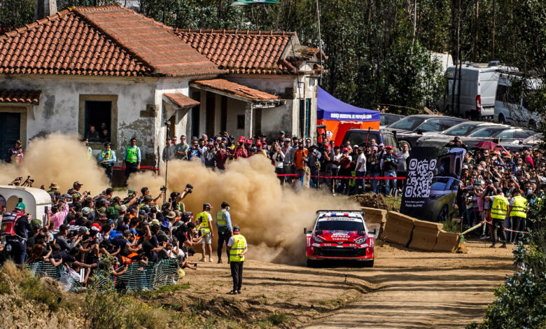 Sébastien Ogier & Vincent Landais competing on Vodafone Rally de Portugal on Thursday, 7 May 2026. //