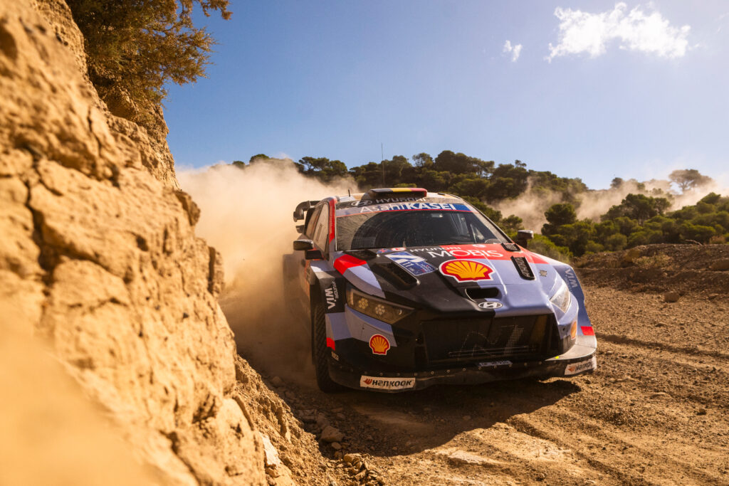 Thierry Neuville (BEL), Martijn Wydaeghe (BEL) Of team HYUNDAI SHELL MOBIS WORLD RALLY TEAM seen during FIA World Rally Championship 2026 at Lutraki, Greece on 28.06.2026 //