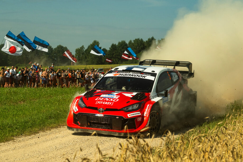 Sami Pajari (FIN), Marko Salminen (FIN) Of team TOYOTA GAZOO RACING WRT2 seen during the World Rally Championship Estonia in Tartu, Estonia on 18.07.2026 //