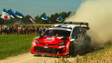 Sami Pajari (FIN), Marko Salminen (FIN) Of team TOYOTA GAZOO RACING WRT2 seen during the World Rally Championship Estonia in Tartu, Estonia on 18.07.2026 //