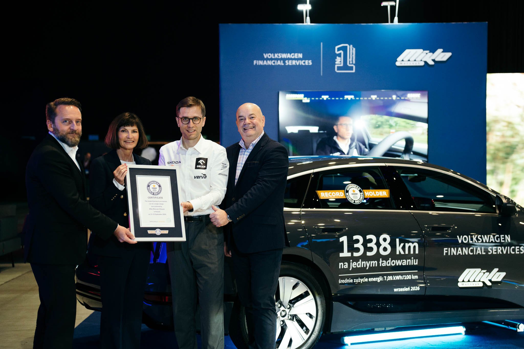 Miko Marczyk pobił rekord Guinnessa. Audi przejechał 1338 km na jednym ładowaniu