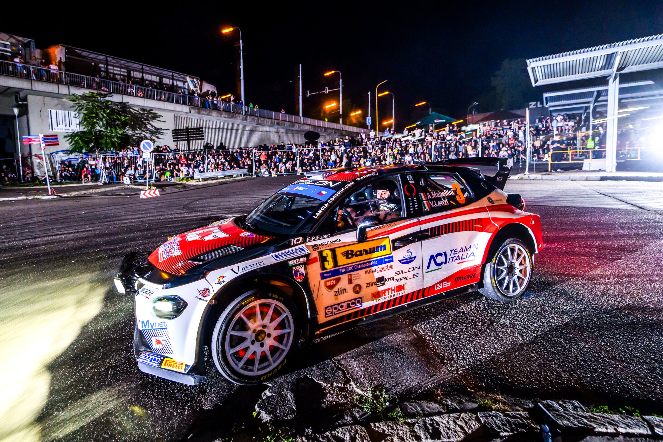 Andrea MABELLINI seen during Stop 5 of the FIA European Rally Championship in Zlin, Czech Republic on August 14, 2026. //