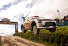 Nikolay Gryazin (BUL) and Konstantin Aleksandrov of team LANCIA CORSE HF seen during Stop 6 of the FIA World Rally Championship in Porto, Portugal on May 10, 2026. //